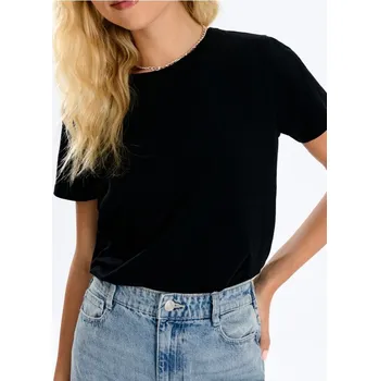 Dámské tričko Sinsay - Bavlněné tričko Basic - černá - 503EU-99X - 503EU-99X-XXS-2