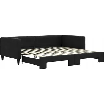 Pohovka Černá rozkládací lenoška 2 v 1, rozměry ve složeném stavu 223x110x68 cm