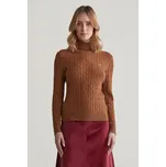 ROLÁK GANT STRETCH COTTON CABLE TURTLENECK CACAO