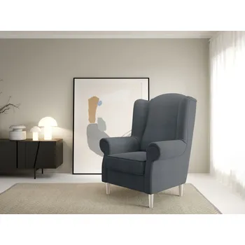 Křeslo Šedé křeslo Hamond - Alfa 16 Barva nožiček: Bílá