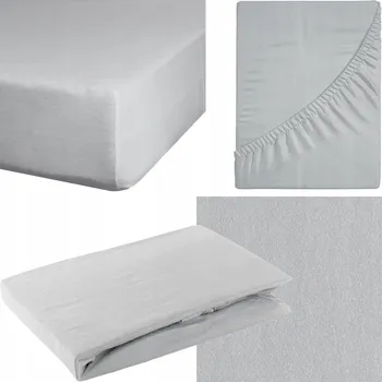 Prostěradlo Prostěradlo s gumou jersey 90 x 200 cm stříbrné