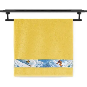 Ručník Froté ručník 50x100 NORA TISK 450g Síla adrenalinu zimní sporty sytě žlutý