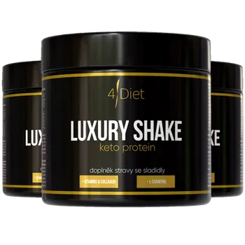Protein 4Diet 3x Diet Shake Protein Luxury v dóze, Vanilka, Čokoláda, Vanilka