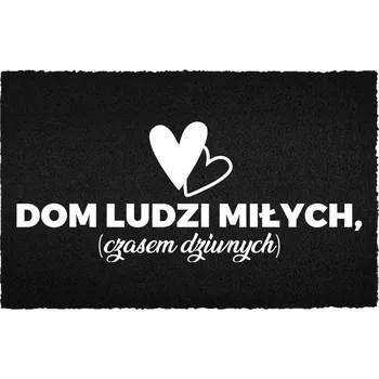 Rohožka KOKOSOVÁ VSTUPNÍ ROHOŽKA 40X60 ČERNÁ NÁPIS DŮM MILÝCH (A PODIVNÝCH)