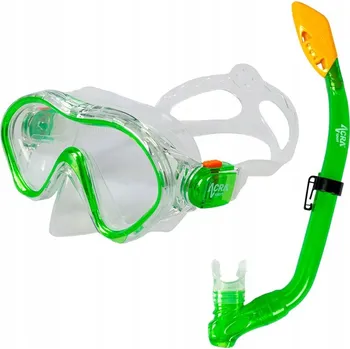Potápěčská maska ACRA Potápěčská sada 2 v 1 PRO DĚTI, ZELENÁ, potápěčské brýle + šnorchl