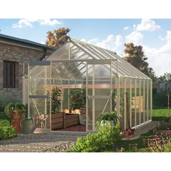 Skleník Cultivo Zahradní skleník z polykarbonátu Slide-In NEW 244x370cm, šedá