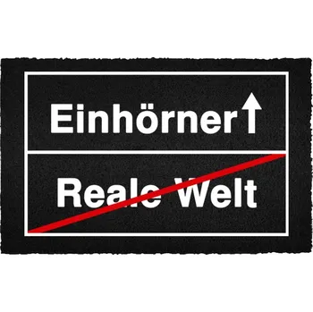 Rohožka Černá kokosová rohožka vstupní do domu | Jednorožec Dárek 40x60 cm