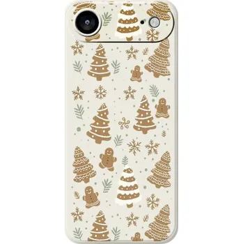 Pouzdro na mobilní telefon Ochranný kryt se vzorem vánočních perníčků pro iPhone Air - béžový