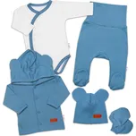 Baby Nellys Bavlněná souprava pro miminko do porodnice 5D, Made with love, modrá, vel.50