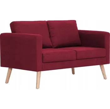 Pohovka Dvoumístná pohovka vínově červená 116 x 70 x 73 cm, čalouněná látkou