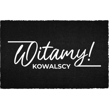 Rohožka ČERNÁ ROHOŽKA 40X60 S TVÝMI INICIÁLAMI DO INTERIÉRU DOMU - PERSONALIZOVANÁ A TRENDY