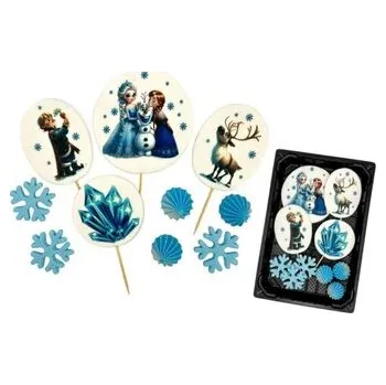 Jedlá dekorace na dort Cukrový zápich Frozen set - K Decor