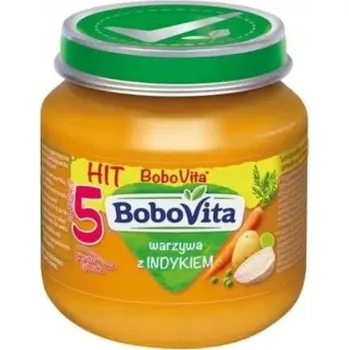 Dětská výživa BoboVita Příkrm Zelenina s krůtím masem, od 5. měsíce, 125 g