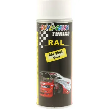 Barva ve spreji Dupli Color Akrylový lak RAL 9003 Signální bílá Lesklý sprej 400 ml