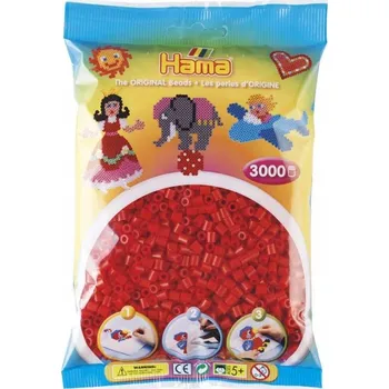 Dětské navlékací korálky Hama korálky 3000 kusů červené