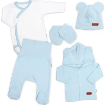 Dětská móda Baby Nellys Bavlněná souprava pro miminko do porodnice 5D, Made with love, baby blue Velikost: 62 (2-3m)