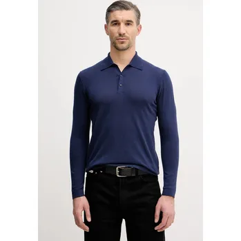 Pánské tričko Bavlněné tričko s dlouhým rukávem Sisley 1028S300P námořnická modř 59X, vel. S