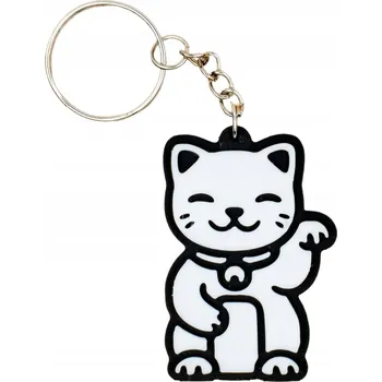 Přívěsek Na Klíče přívěsek na klíče maneki neko japonská kočka štěstí bílá 3D