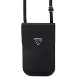 Guess PU Grained Triangle Logo Taška na Telefon Black
