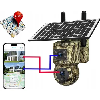 IP kamera Fotopast GPS GSM Duální Otočná Kamera SOLÁRNÍ Náhled obrazu živě