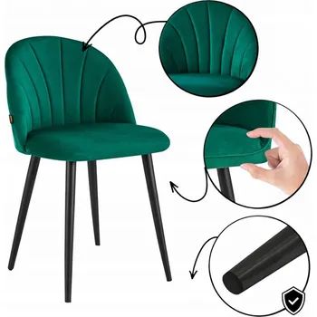 Jídelní židle ČALOUNĚNÁ ŽIDLE VELUROVÁ ROYAL ZELENÁ MODERNÍ OBÝVACÍ POKOJ JÍDELNA