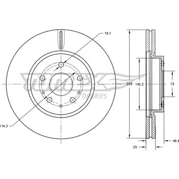 Brzdový kotouč Brzdový kotouč TOMEX Brakes TX 73-22