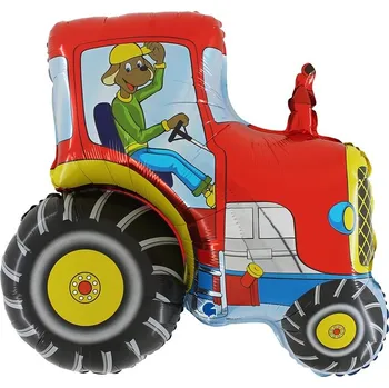 Balónek Fóliový balónek TRAKTOR ČERVENÝ farma traktor 76 cm