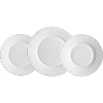 Talíř Florina 18dílná jídelní sada Roma, bílá
