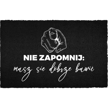 Rohožka KOKOSOVÁ VSTUPNÍ ROHOŽKA 40X60 ČERNÁ HIT NÁPIS UŽIJ SI ZÁBAVU