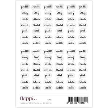 samolepka Fleppi Samolepky Dny 3 - transparentní