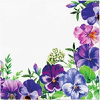 Papírový ubrousek Ubrousky 20ks Violet pansies 33x33 cm 105 gram