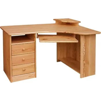 Psací stůl Psací stůl 132 - masiv borovice - PRAVÝ Odstín: Borovice přírodní
