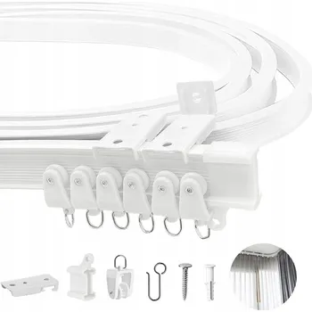 Garnýž ELASTICKÁ OHYBNÁ GARNÝŽ STROPNÍ 5 M NA STĚNU SNADNÁ INSTALACE BÍLÁ