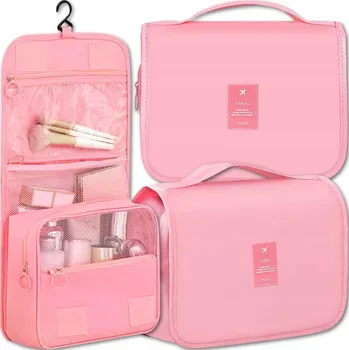Kosmetická taška Kosmetická taštička Modeus Prostorná kosmetická taštička s háčkem, růžová