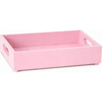 Dřevěná bedýnka 30x20x7 cm Růžová