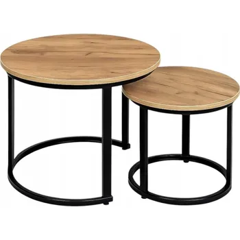 Konferenční stolek Konferenční stolek Halmar kulatý 53 x 53 x 45 cm dub