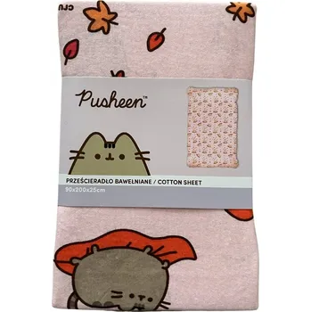 Prostěradlo Bavlněné prostěradlo s gumou Pusheen 90x200