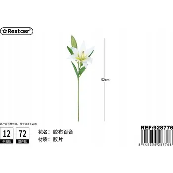 umělá květina Umělá lilie bílá 52 cm - dekorace vysoké kvality