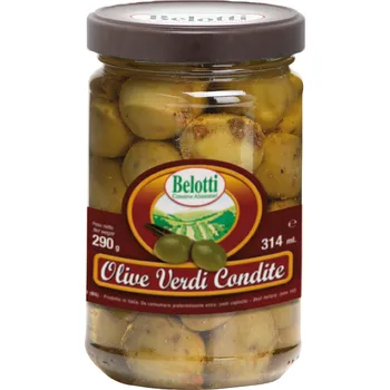 oliva Belotti Zelené ochucené olivy (olive verdi condite) 314ml