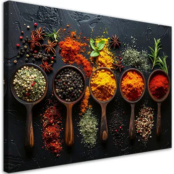 Obraz Obraz do kuchyně restaurace jídelna, Bylinné koření na dřevě 45x30
