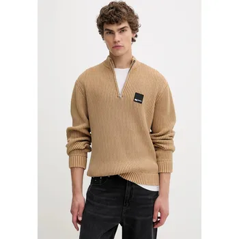 Pánský svetr Bavlněný svetr Karl Lagerfeld Jeans A4M18034 béžová 01A, vel. L