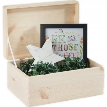 Úložný box Dřevěná dekorativní bedýnka 30x20x13,5 cm bez úchytů, s víkem