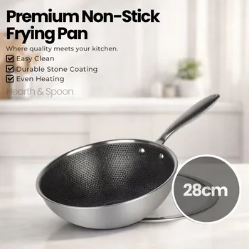 Pánev Wok Edenberg HLUBOKÁ PÁNEV WOK S POKLICÍ 28cm 4.8L 28 cm