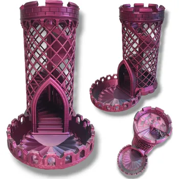 Příslušenství k deskovým hrám Házecí věž na kostky – 3D tištěná kostková věž | MitroCZECH Barva: Bílá