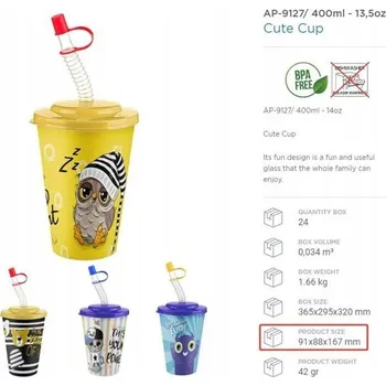 Hrnek se slámkou Titiz Plastik