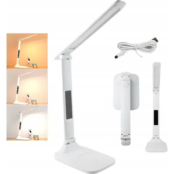 Lampička LED STOLNÍ LAMPA 3 BARVY SVĚTLA S BUDÍKEM, TEPLOMĚREM A KALENDÁŘEM