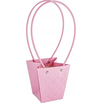 Obraz Papírové tašky na květiny 12 cm – Flower Box PROŠÍVANÁ RŮŽOVÁ 10 Ks