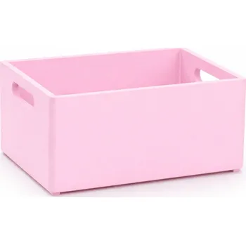 Obraz Dřevěná dekorativní bedýnka 30x20x13,5 cm růžová s úchyty krabička