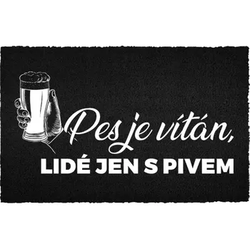 Kokosová rohožka černá vstupní do domu Veselý Dárek Jen s pivem