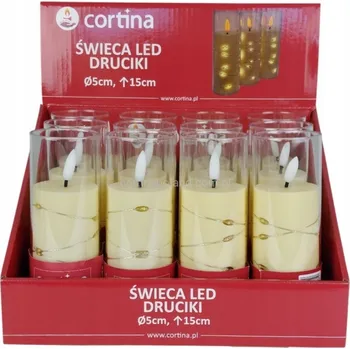 Svíčka LED svíčka v tubě s drátky svítícími Cortina 15 cm
